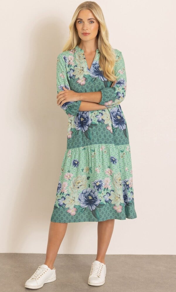 Garden Print Loose Fit Dress