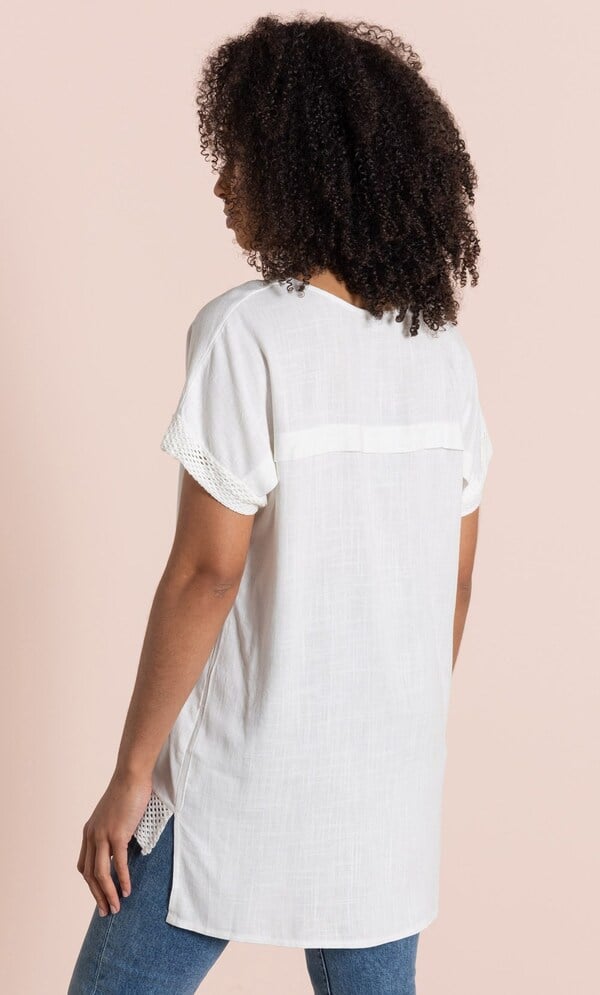 Linen Blend Loose Fit Top