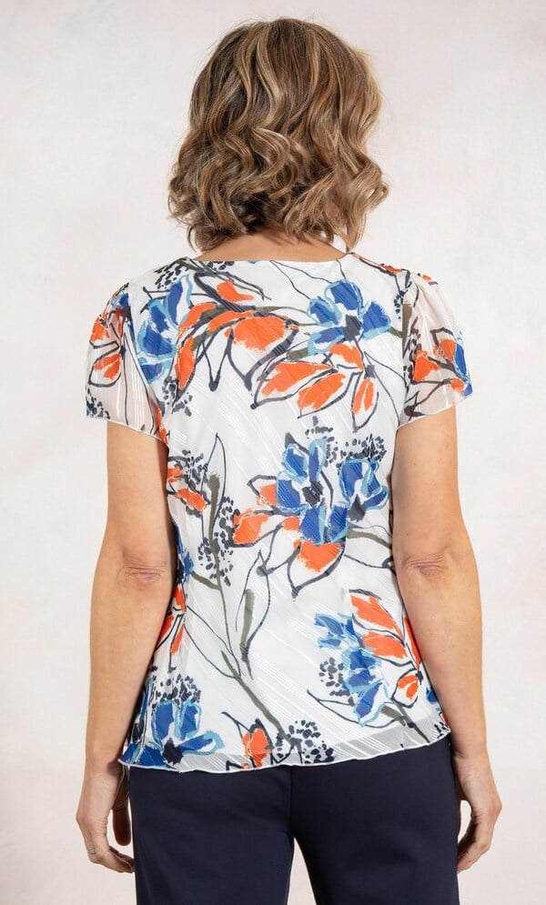 Anna Rose Floral Print Cowl Neck Top