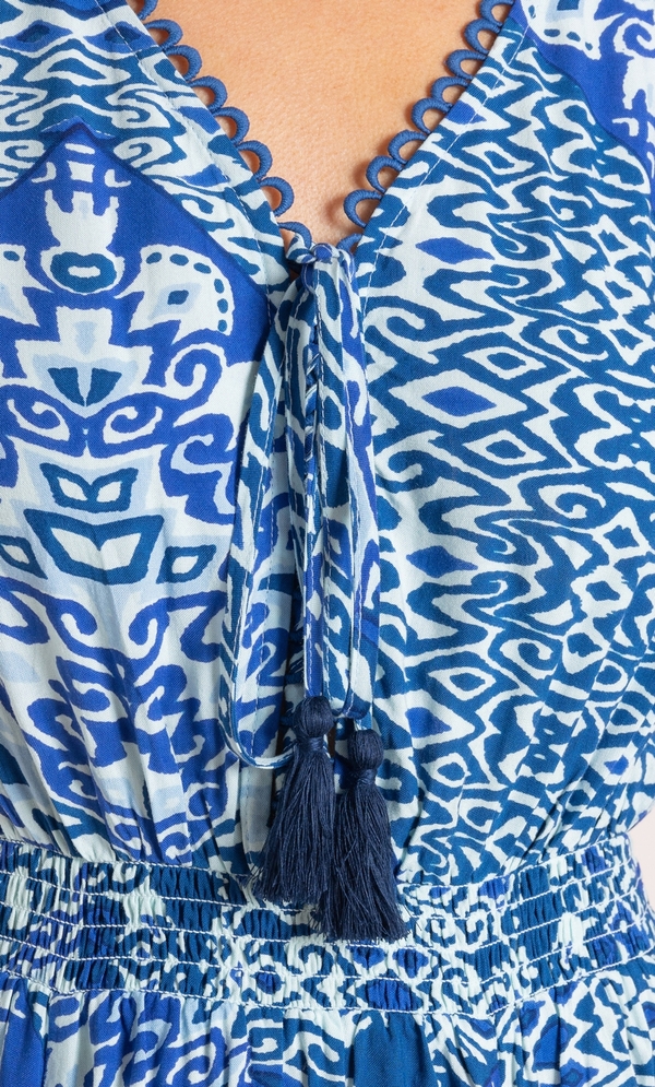 Printed Dip Hem Midi Dress