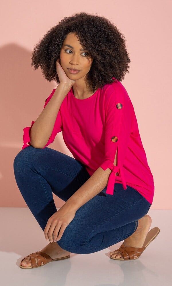 Tie Cuff Jersey Top