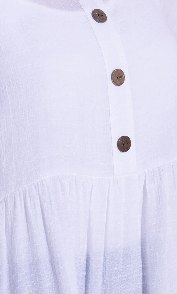 Lace Trim Dip Hem Tunic Top