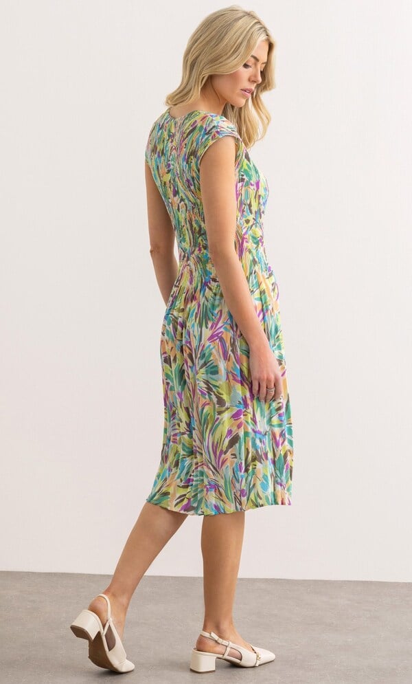 Garden Print Pleated Dress