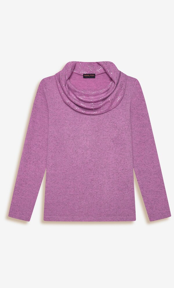 Anna Rose Spot Foil Print Cowl Neck Jumper
