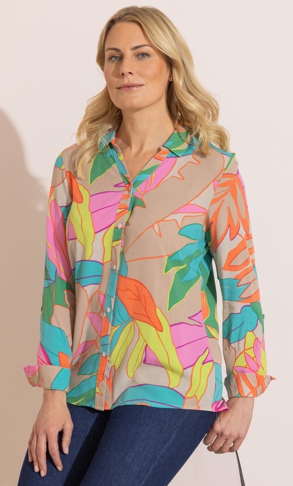 Anna Rose Leaf Printed Blouse