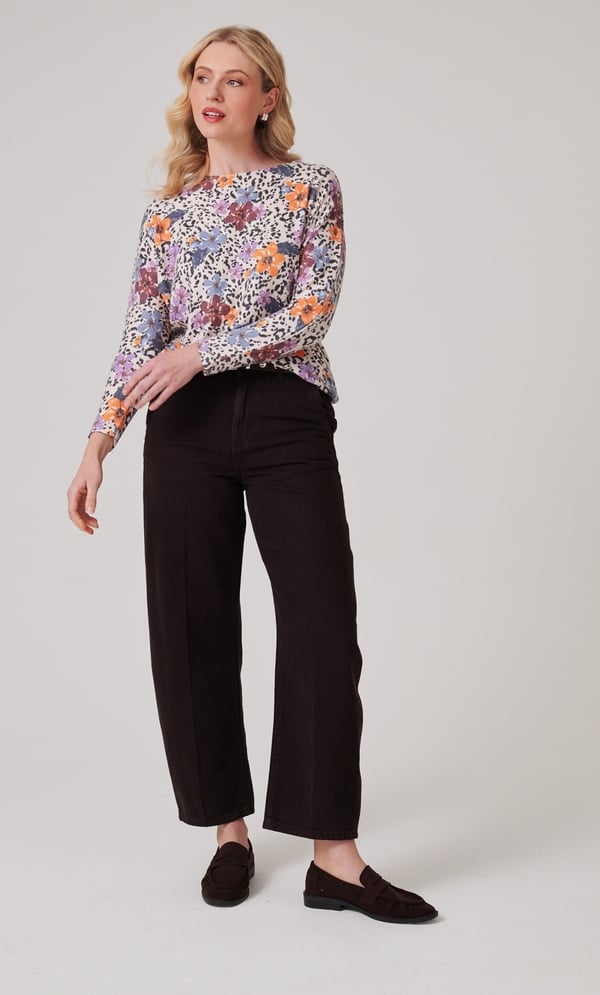 Floral Print Batwing Jumper