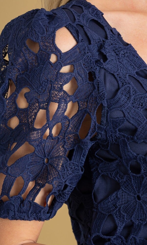 Crochet Lace Square Neck Dress