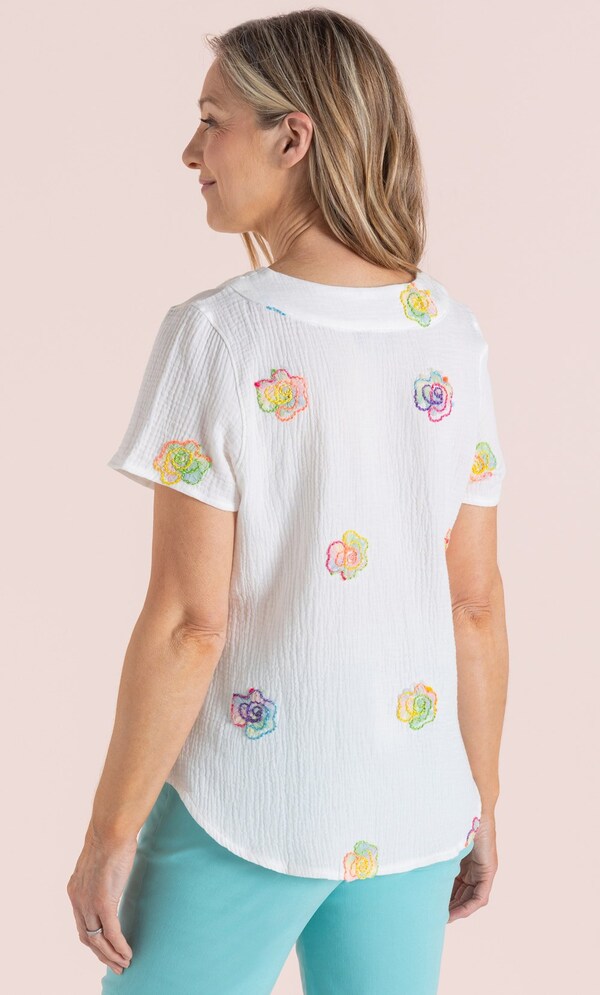 Anna Rose Embroidered Cotton Top