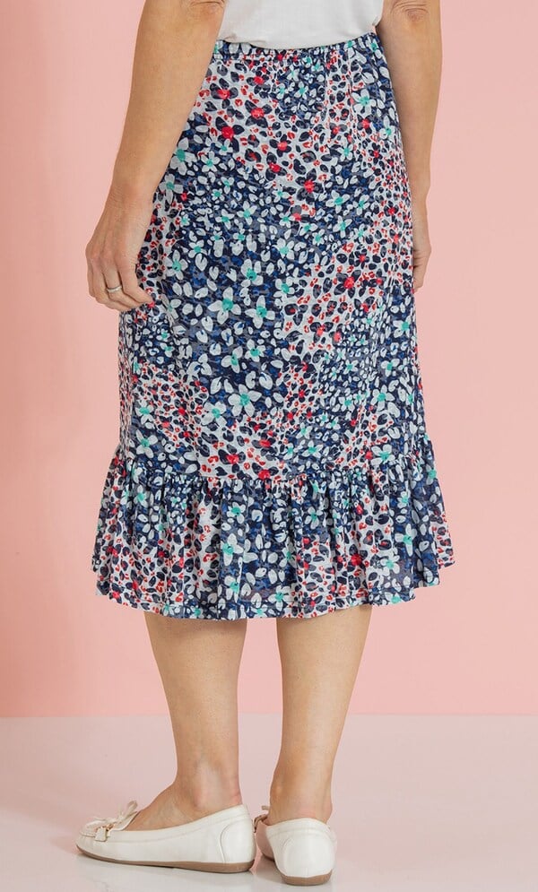 Anna Rose Printed Pull On Skirt