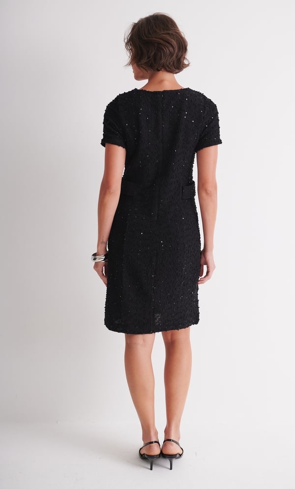 Embellished Boucle Shift Dress