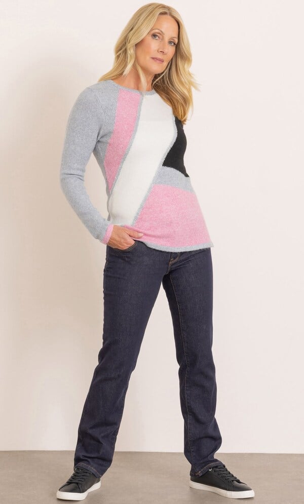 Anna Rose Colour Block Knitted Top