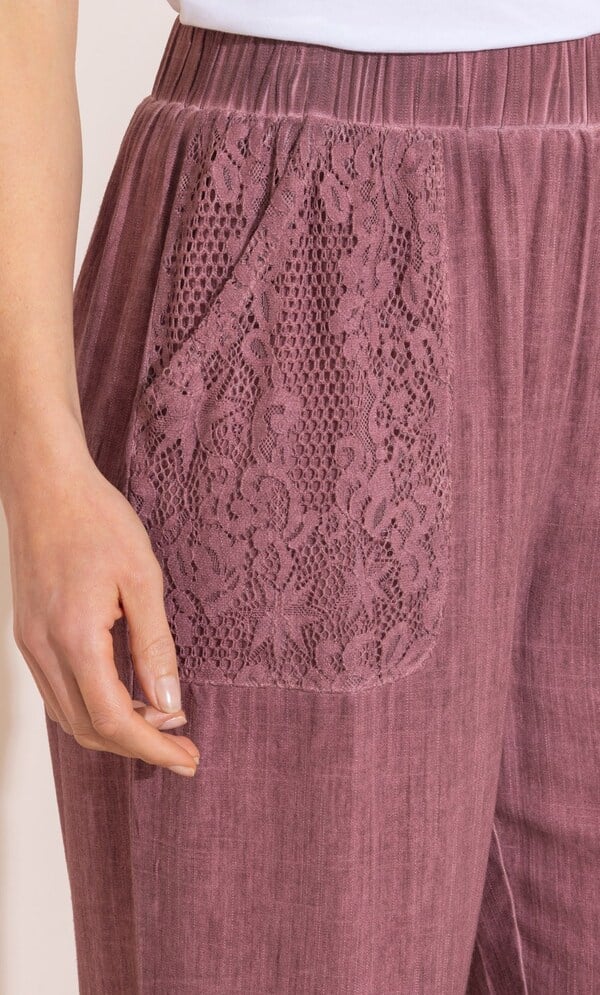 Wide Leg Linen Blend Cropped Trousers