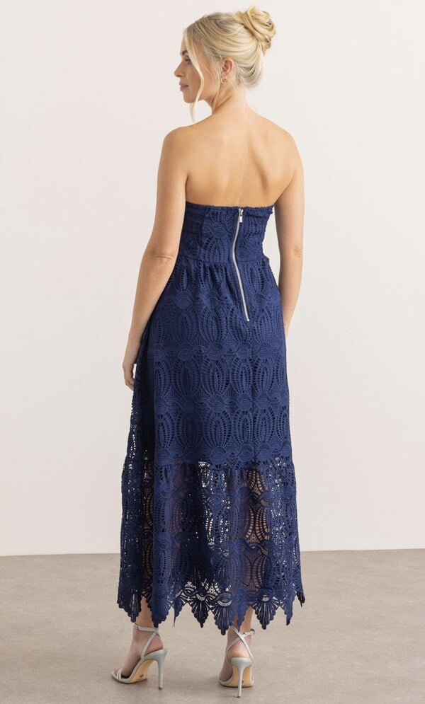 Bandeau Crochet Lace Maxi Dress