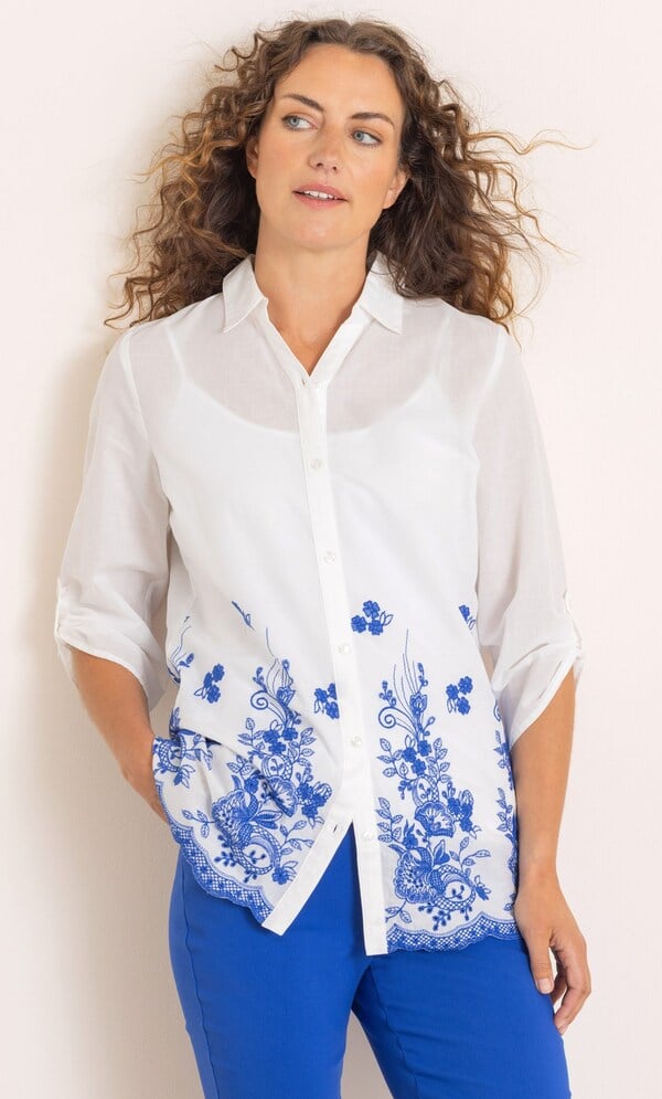 Anna Rose Embroidered Cotton Blouse