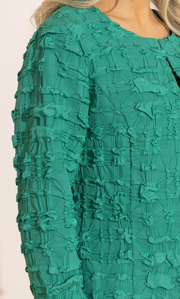 Textured Collarless Jacket
