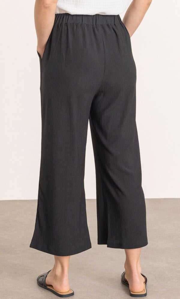 Textured Wide Leg Cropped Jersey Trousers