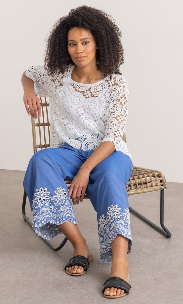 Elasticated Waist  Wide Leg Trouser