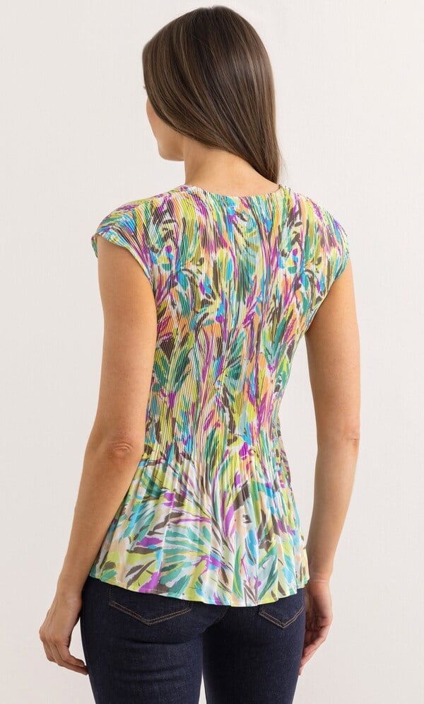 Garden Print Pleated Top