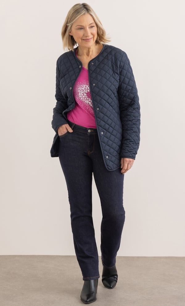 Anna Rose Quilted Collarless Jacket