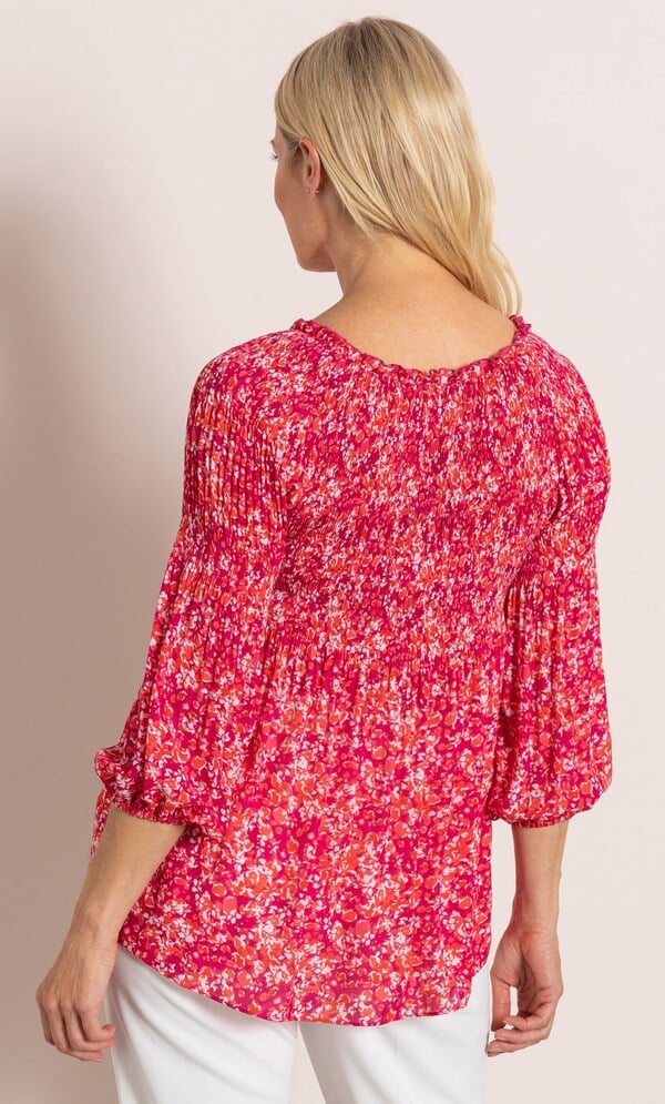 Printed Pleat Top