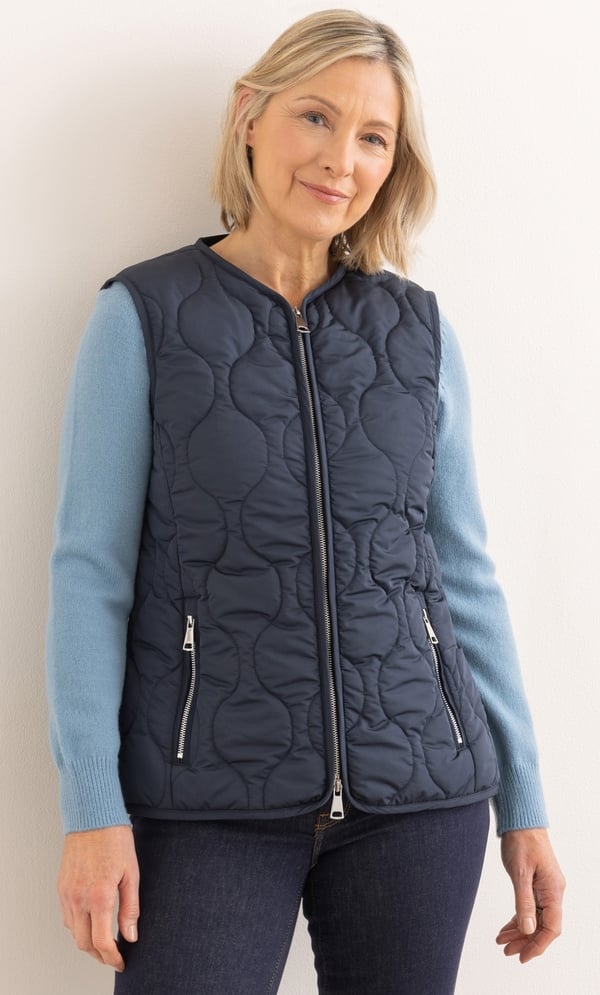 Anna Rose Quilted Collarless Gilet