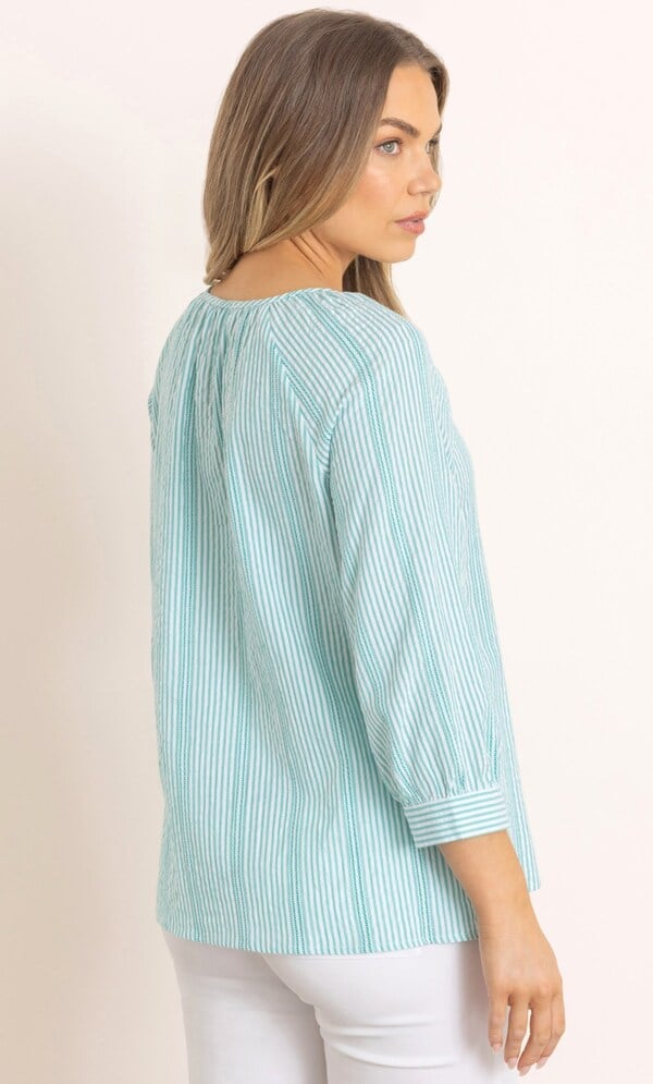 Striped Seersucker Top