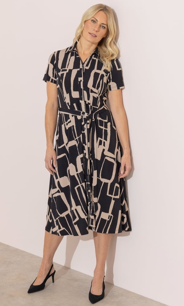Anna Rose Printed Jersey Shirt Dress