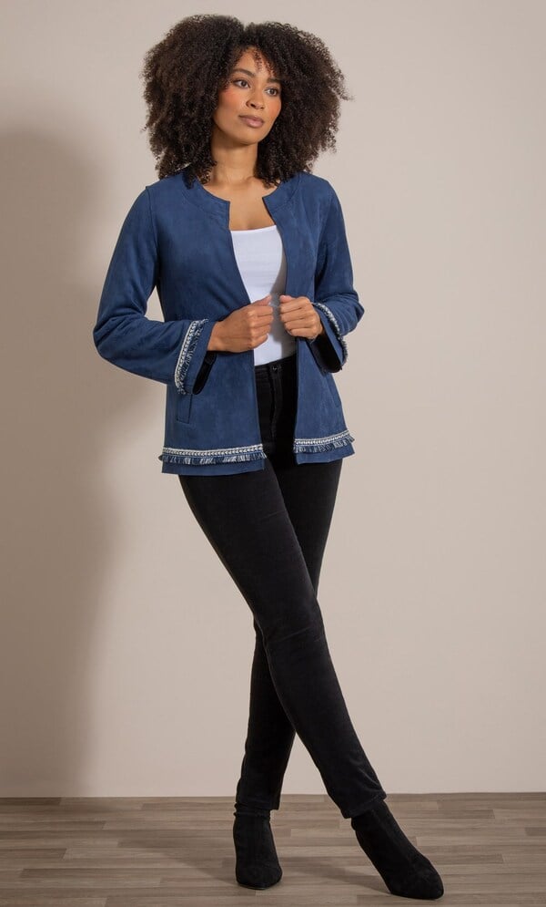 Embellished Suedette Jacket