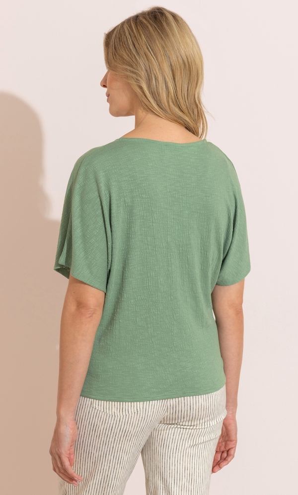 Textured Tie Hem Top