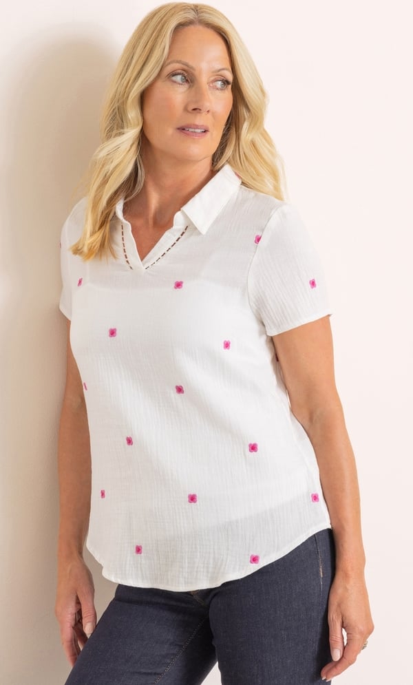 Anna Rose Embroidered Cotton Top