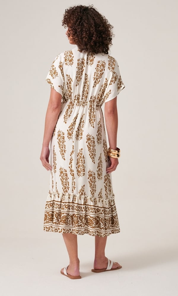 Embellished Printed Midi Dress
