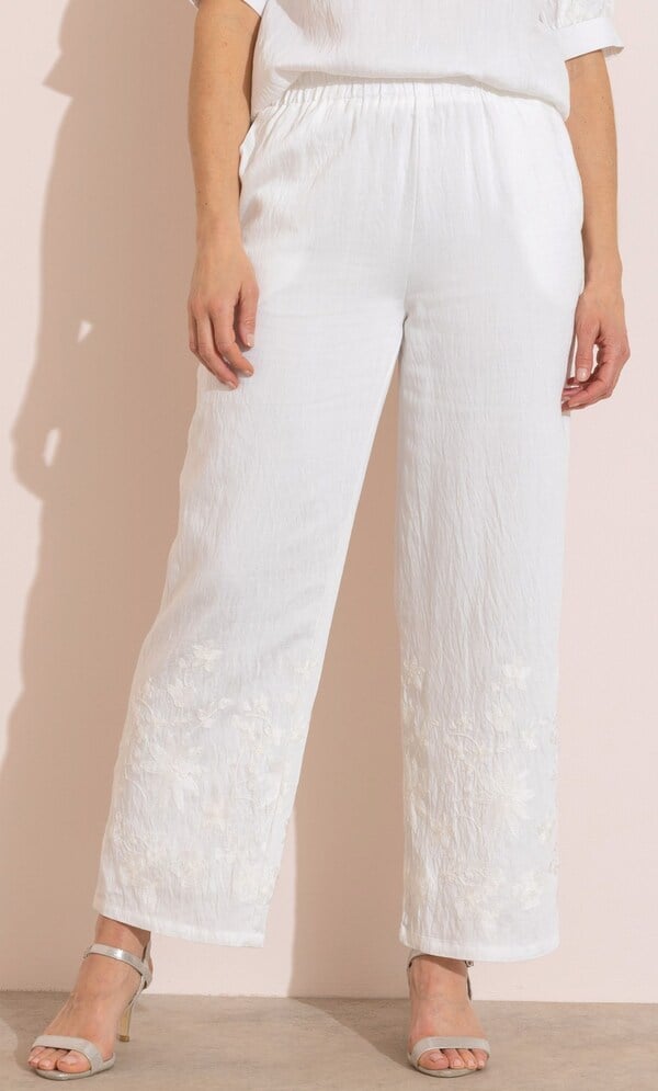 Anna Rose Embroidered Pull On Trousers