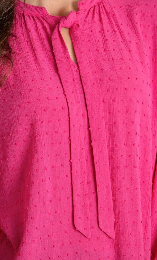 Textured Tie Neck Top