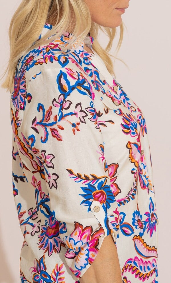 Anna Rose Floral Paisley Printed Blouse
