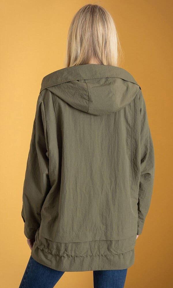 Hooded Raglan Sleeve Jacket