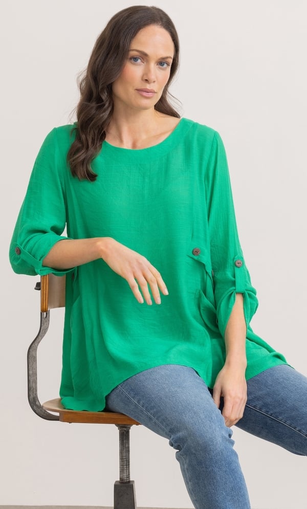 Dip Hem Pocket Tunic Top