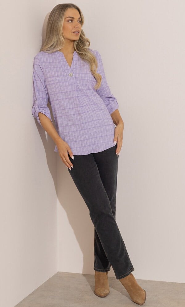 Crinkle Check Top