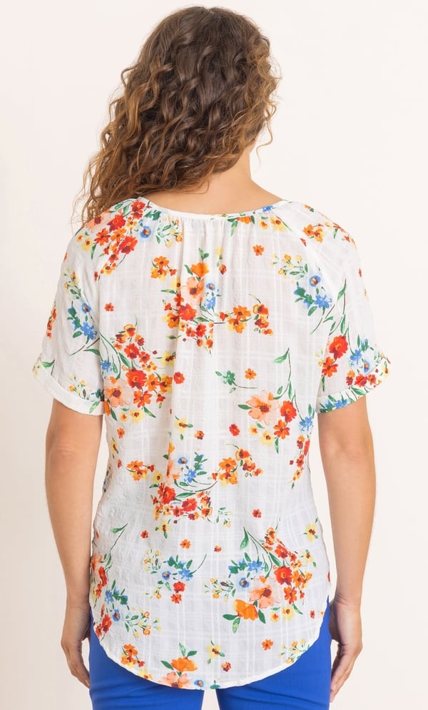 Anna Rose Short Sleeve Floral Print Top