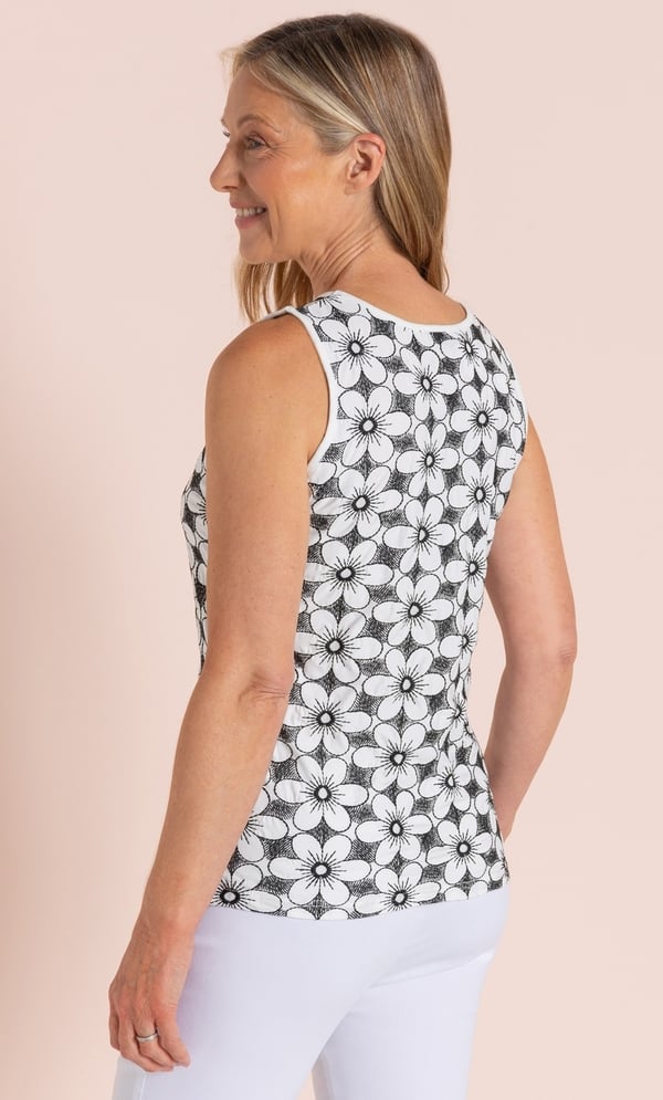 Anna Rose Floral Embroidered Sleeveless Top