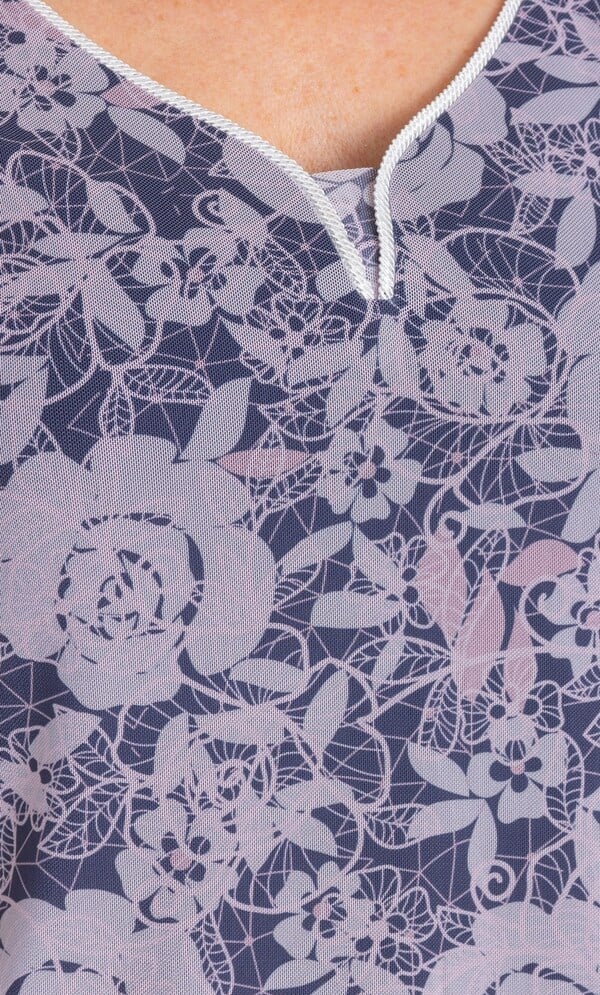 Anna Rose Floral Print Mesh Top