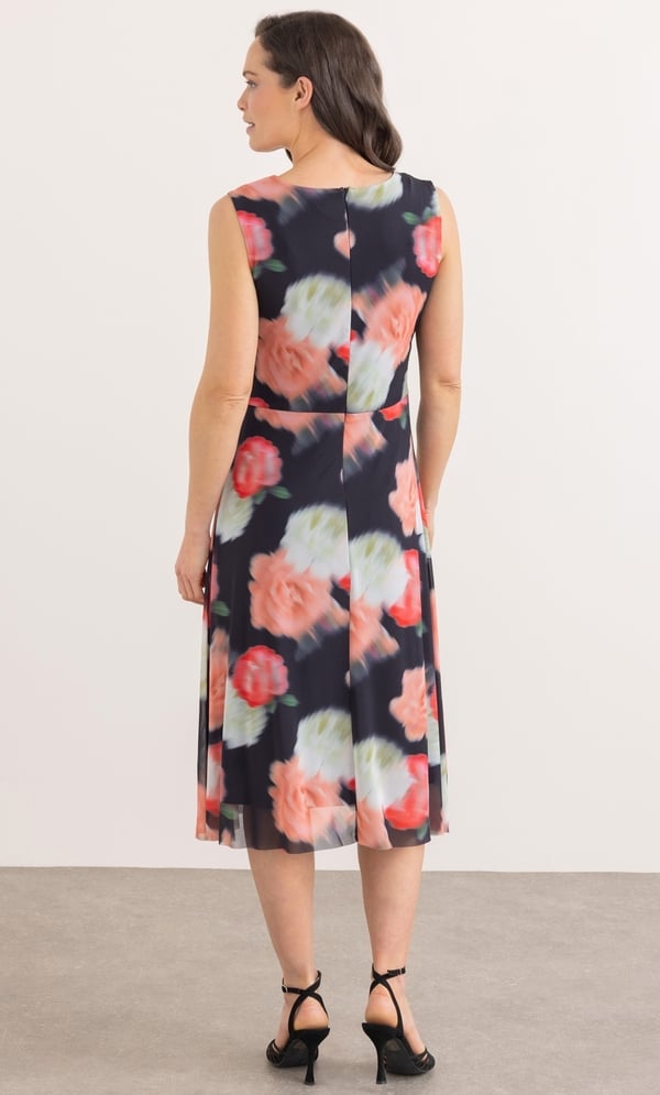 Floral Print Mesh Dress