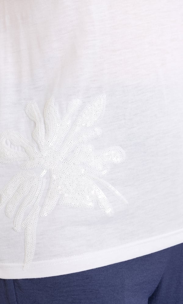 Sequinned Short Sleeve Jersey Top