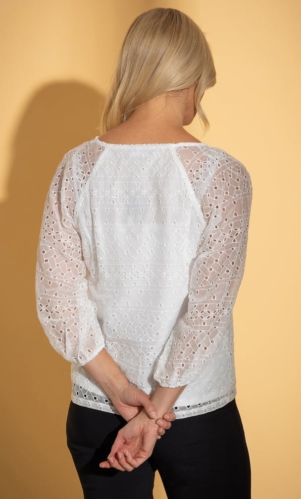 Raglan Sleeve Schiffli Top