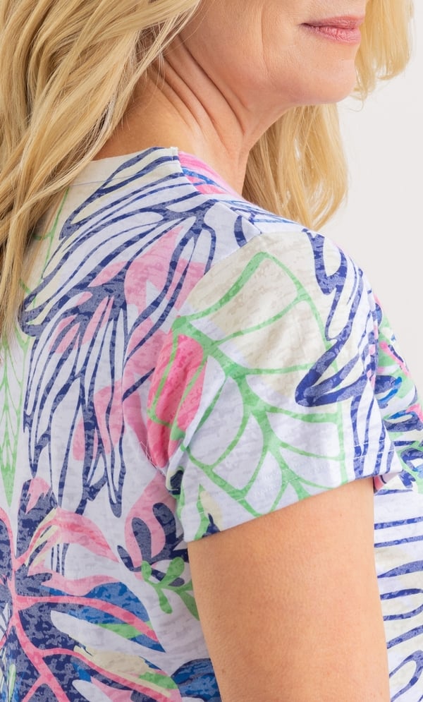 Anna Rose Embellished Garden Print Top