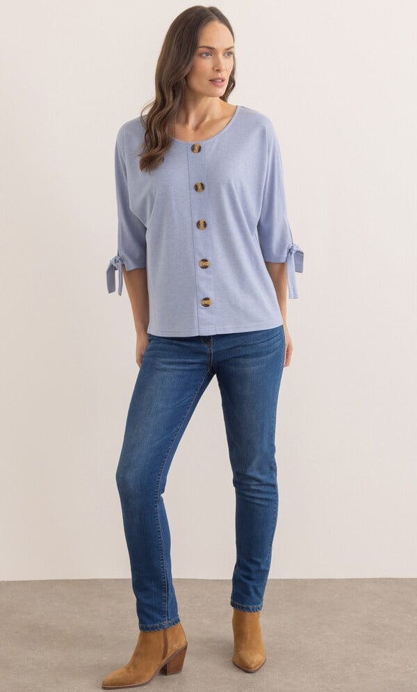 Tie Cuff Stretch Top