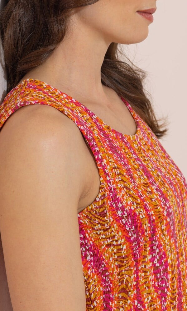 Printed Smocked Midaxi Dress