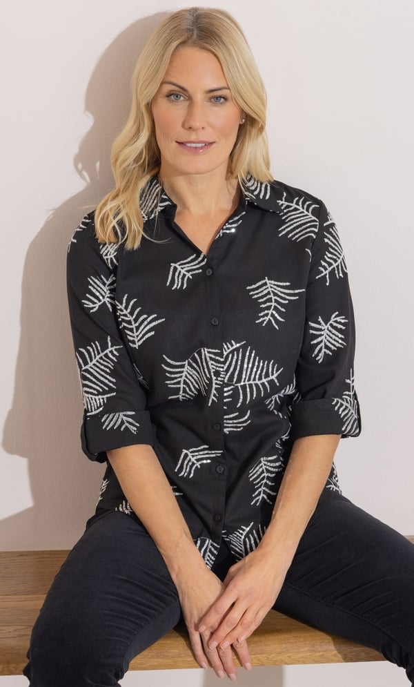 Anna Rose Embellished Linen Blend Blouse