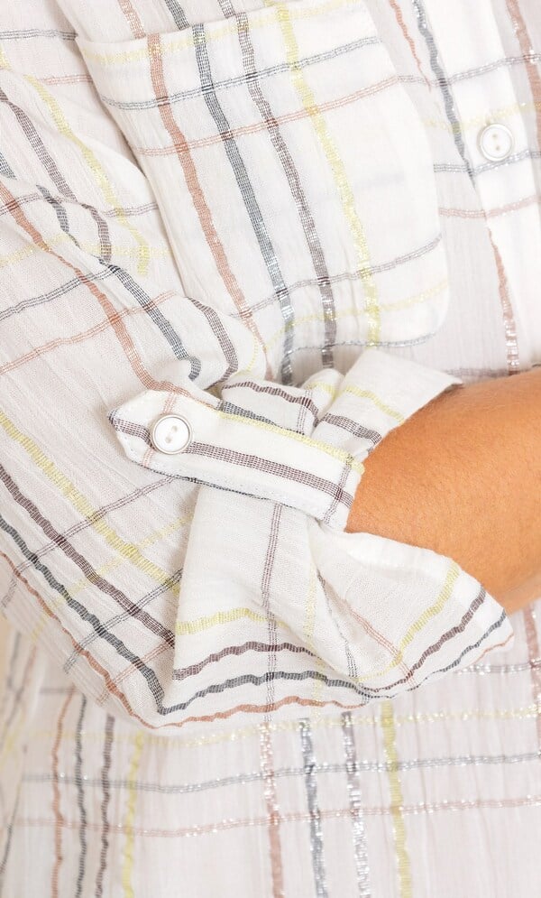 Anna Rose Shimmer Check Blouse