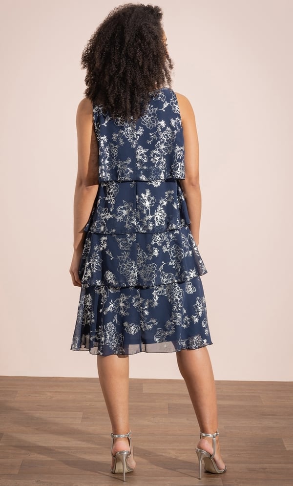 Shimmer Print Layered Dress