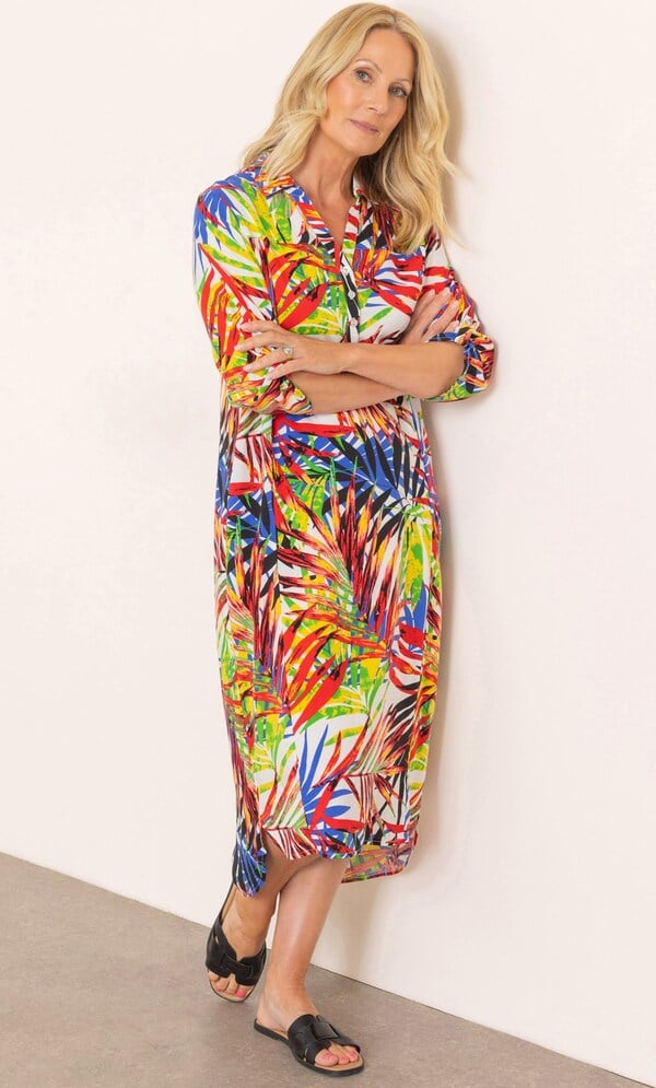 Anna Rose Leaf Printed Dress